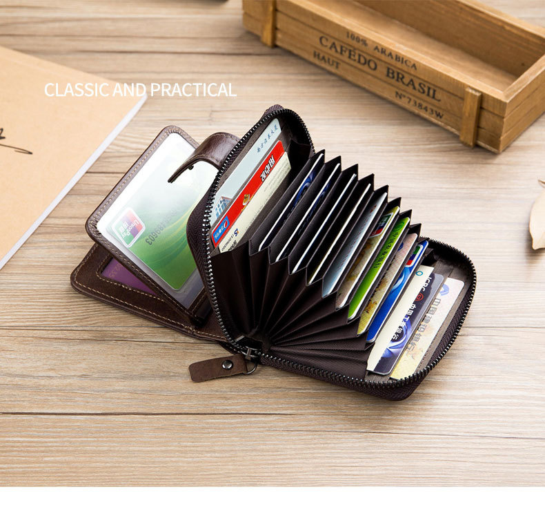 BULLCAPTAIN-Genuine-Leather-Mens-Zipper-Wallet-RFID-Blocking-Short-Wallet-Vintage-Multi-card-Holder--2019305