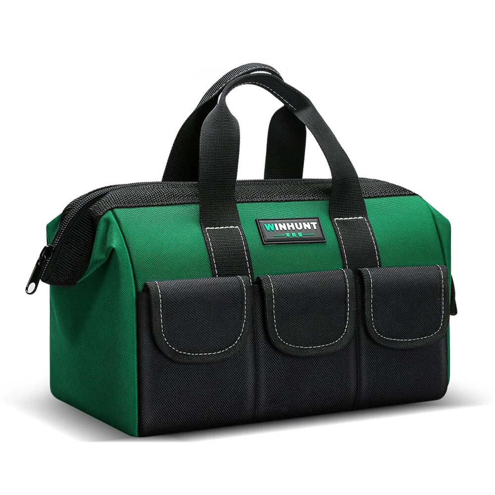 (image for) Large Capacity Handheld Tool Bag Carpentry Tools Electrician Bag Repair Wear-resistant Thickened Canvas Men's Field Use Storage Tool Bag