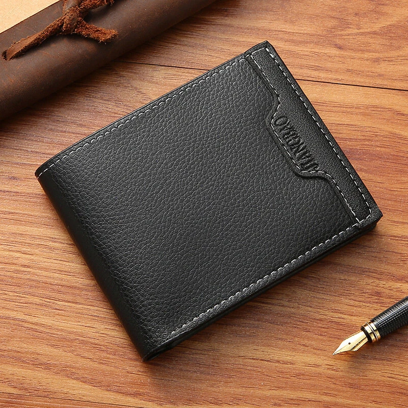 (image for) Men's PU Leather Wallet Slim Purses Multifunction Card Holder Large Capacity Bags Coin Purse For Men