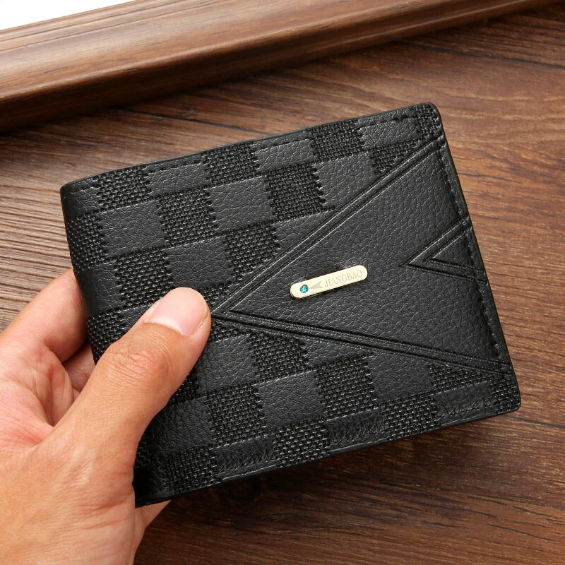 (image for) Men's Soft PU Leather Wallet Multi-Card Credit Card Purse Folding Purse Short Large Capacity Business Wallet