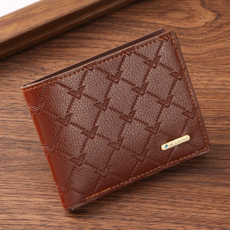 (image for) Retro Men's PU Leather Short Wallet Slim Bifold Purse Credit Card Holder Card Case Wallet Gifts For Men Card Holder Purse Men